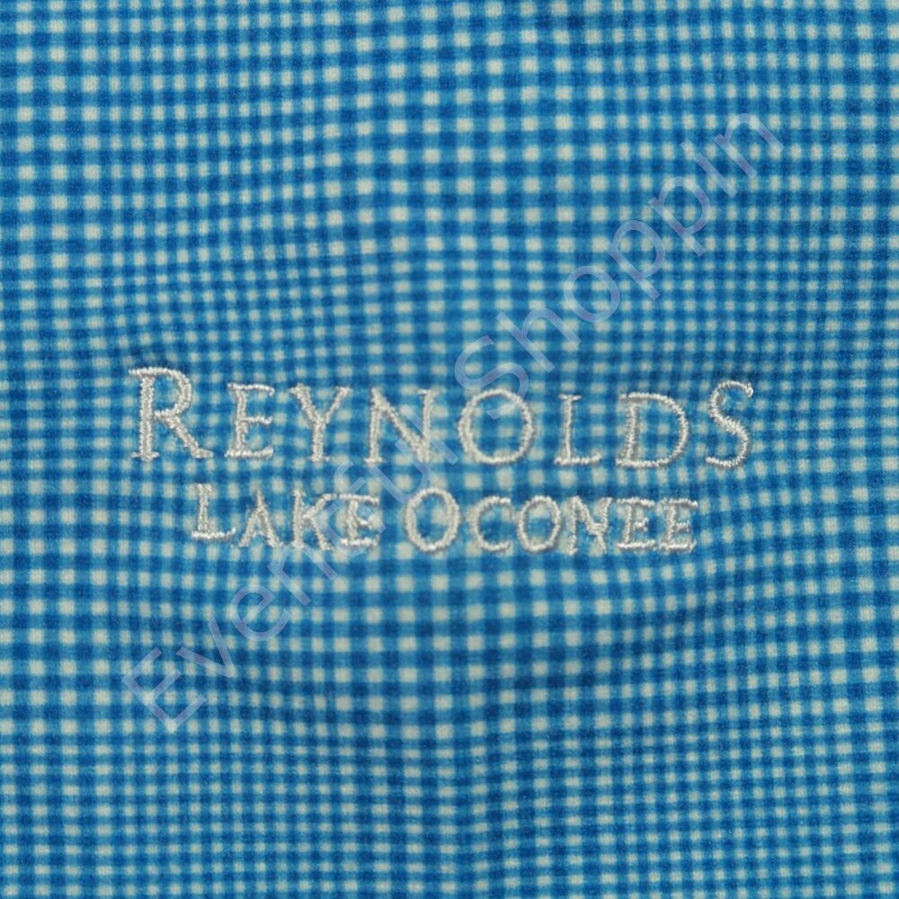 Reynolds Lake Oconee Jacket Mens M Blue Golf Donald Ross Zip Pullover Glenplaid - Picture 5 of 8